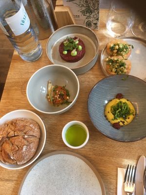 Assorted dishes  at TIAN Bistro am Spittelberg in Vienna