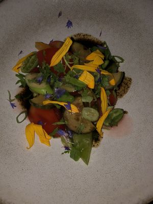 Sliced tomato salad  at TIAN Bistro am Spittelberg in Vienna