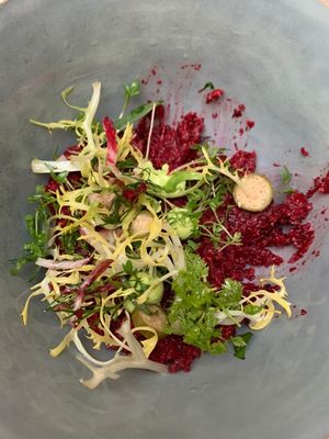 Part of the sharing chef's garden menu (vegan) at TIAN Bistro am Spittelberg in Vienna