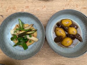 Part of the sharing chef's garden menu (vegan) at TIAN Bistro am Spittelberg in Vienna