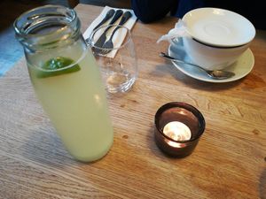 Ginger & elderberry lemonade and Ginger tea at TIAN Bistro am Spittelberg in Vienna
