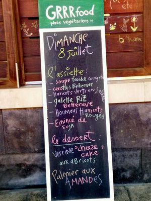 Menu du jour at GRRRfood in Serignan