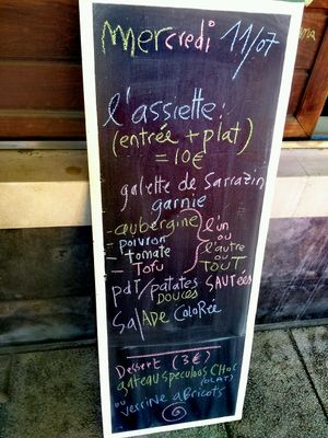 Menu du jour at GRRRfood in Serignan