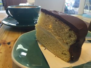 Boston cream cake at Two Cats Espresso Bar in Boronia