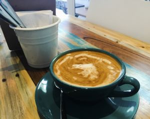 Giant cup of coffee at Two Cats Espresso Bar in Boronia
