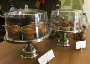 Vegan muffins at World Vegetarian Cafe in Elsternwick