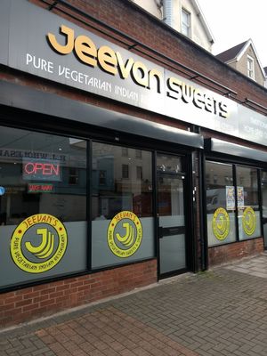 Outside at Jeevans Sweets in Bristol
