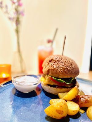 Maitrea burger   at Clear Head - Lehka Hlava in Prague