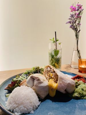 Shredded “beef” burrito with all the fixings   at Clear Head - Lehka Hlava in Prague