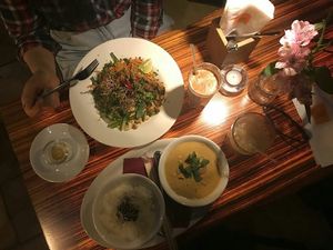 red curry and mushroom dish at Clear Head - Lehka Hlava in Prague