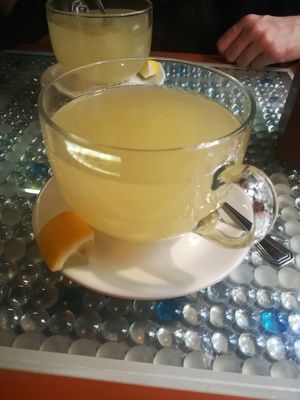 Ginger and lemon tea (without the honey) at Clear Head - Lehka Hlava in Prague