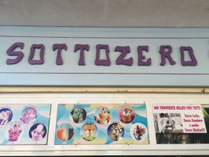 Sottozero signboard  at Sottozero in Jesolo