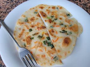 Okinawa style pancake at Malibu House in Okinawa