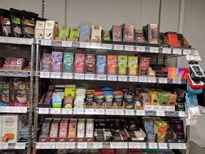 Their chocolate selection is amazing - not all of it would fit in my photo but they have Vegobar, Ombar, iChoc and more at Organic For The People in West London