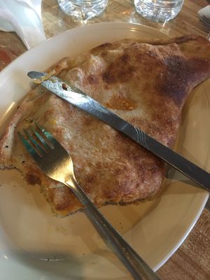 Vegan Buffalo Chicken Calzone at Little Anthony's in Albany