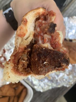 Eggplant parm hero at Little Anthony's in Albany