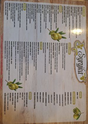 Aktualne menu at Syryjka in Warsaw