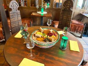 Chickpeas and shallots simmered in a berbere sauce, in a combination of seasonings at Little Ethiopia in Antwerpen