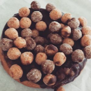 Reese's puffs vegan donut. at Zombee Donuts & Bakeshop in Fullerton