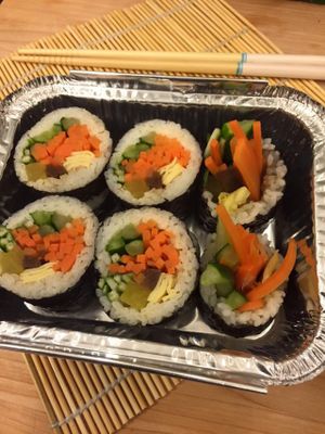 Vegetable kimbap at Dosirak House in Tung Chung in Outlying Islands