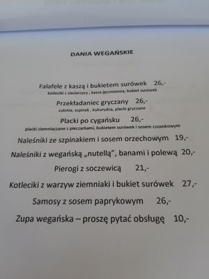 Menu 2021 at Bar Alternatywa in Hel
