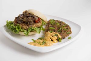 ROMA BURGER w/ WAFFLED HASH at Vegebitez in Oakville