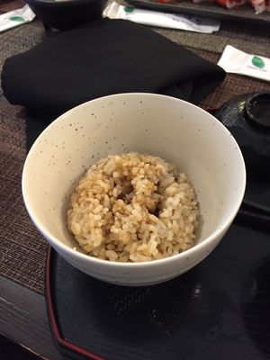 Steamed brown rice at Musashi Exotic Japanese Cuisine in Feasterville