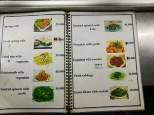 Menu at Miss Thuy Vegetables - Food Stall in Hoi An