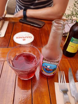 Rasberry drink at De Herbivoor in Groningen