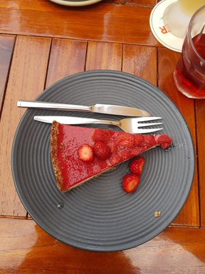 Strawberry cheesecake  at De Herbivoor in Groningen
