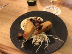 Tofu starter (evening set menu )  at De Herbivoor in Groningen