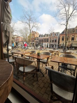 Outdoor seating at De Herbivoor in Groningen