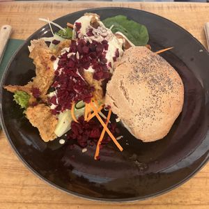 Seitan burger  at De Herbivoor in Groningen