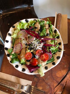 The burger salad  at De Herbivoor in Groningen