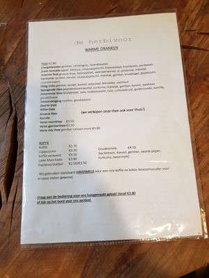 Menu I De Herbivoor at De Herbivoor in Groningen