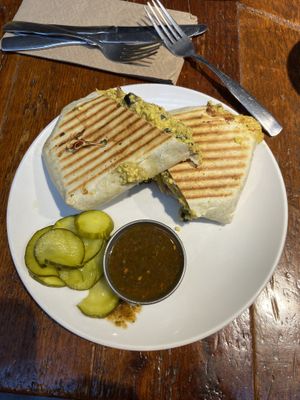 Breakfast wrap (really good with the salsa)  at Beerline Cafe in Milwaukee
