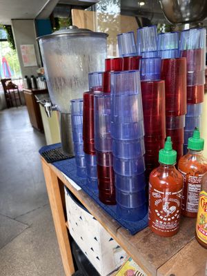 Water station  at Beerline Cafe in Milwaukee