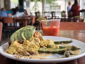 Hash brown scramble with avocado   at Beerline Cafe in Milwaukee
