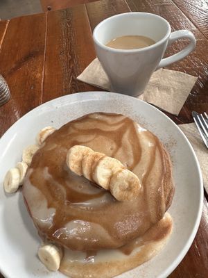 Finally got the vegan cinnamon roll pancakes!   at Beerline Cafe in Milwaukee