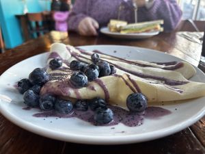 Heaven- crépe with blueberries 🫐   at Beerline Cafe in Milwaukee