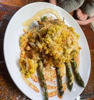 Vegan hash brown Benedict  at Beerline Cafe in Milwaukee