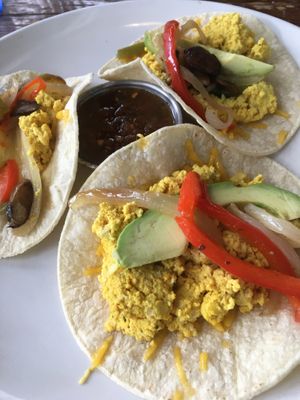 Tofu scramble tacos at Beerline Cafe in Milwaukee