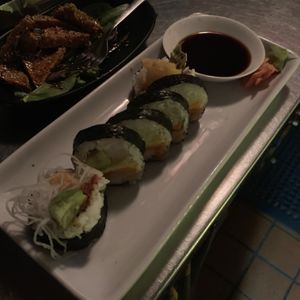 Silence of the yams - fried sweet potato sushi🤤 at Sticky Rice in Richmond