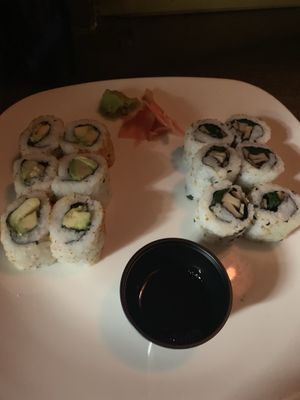 Spicy avocado and popeye roll at Sticky Rice in Richmond