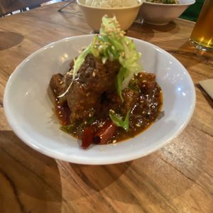 Szechuan chilli tofu at The Hug and Pint in Glasgow