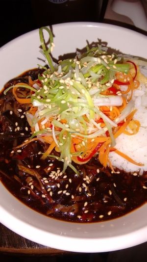 Fungus with beancurd skin at The Hug and Pint in Glasgow
