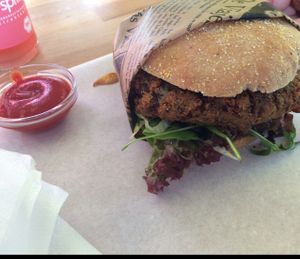 Monthly special: quinoa burger. delicious! at Mahlzeit in Heidelberg