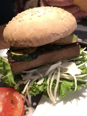 "Green" burger with tofu at BioBurgerMeister in Salzburg