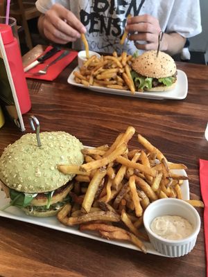 Soylent green and the amazing thyme fries ! at Zoo Burger - Marterey in Lausanne