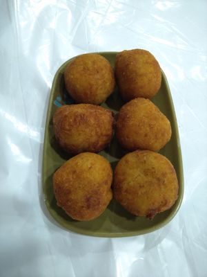 Potato and mushroom bites (A53) at Rong He - Rua da Gloria in Sao Paulo